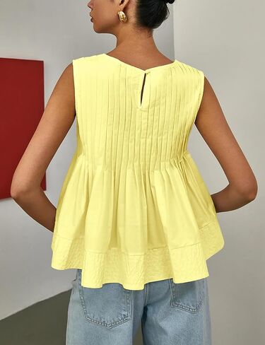 yimoon womens peplum قمم مطوية خزان الكشكش أعلى y2k بلوزة الصيف تدفق القمصان babydoll in Saudi Arabia