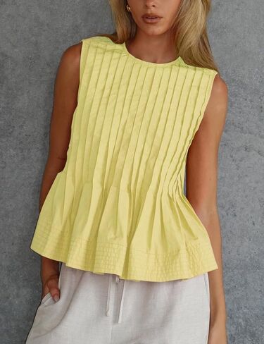 yimoon womens peplum قمم مطوية خزان الكشكش أعلى y2k بلوزة الصيف تدفق القمصان babydoll in Saudi Arabia