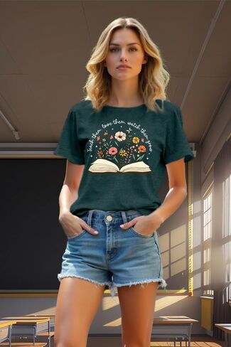 Teach Them Love Them Watch Them Grow T-Shirts Women Teacher Shirts Casual Floral Mama Life Tee in Kuwait