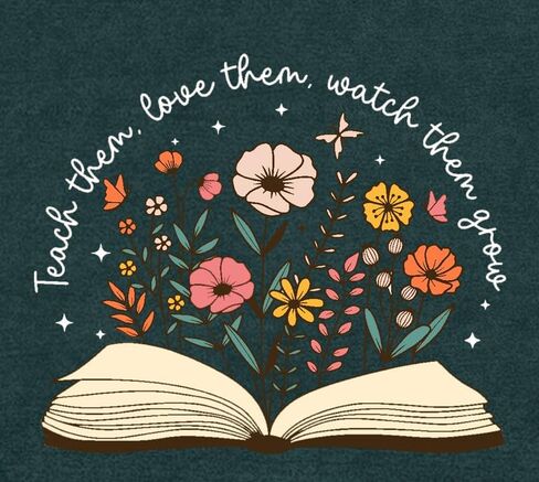 Teach Them Love Them Watch Them Grow T-Shirts Women Teacher Shirts Casual Floral Mama Life Tee in Kuwait