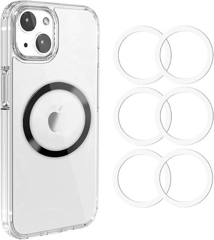Jeluse 6 Pack Universal Metal Rings متوافقة مع ملصق Magsafe/iPhone/Samsung/Android جميع الهواتف المحمولة ، الحلقة المغناطيسية لحالات الهاتف والشحن اللاسلكي in Kuwait