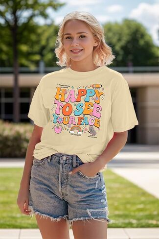 Teacher Shirts for Women Happy to See Your Face Tshirt Funny Back to School Teacher Gift Tee Tops in Saudi Arabia