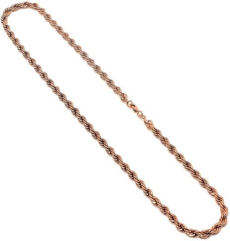 Heavy Copper Rope Chain Necklace for Men & Women Thick Twisted Vintage Chain, Solid Copper with Antique Finish, 16 to 30 Inch Length in Saudi Arabia