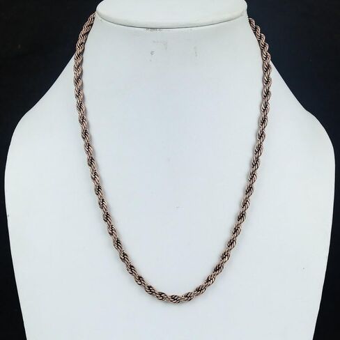 Heavy Copper Rope Chain Necklace for Men & Women Thick Twisted Vintage Chain, Solid Copper with Antique Finish, 16 to 30 Inch Length in Saudi Arabia