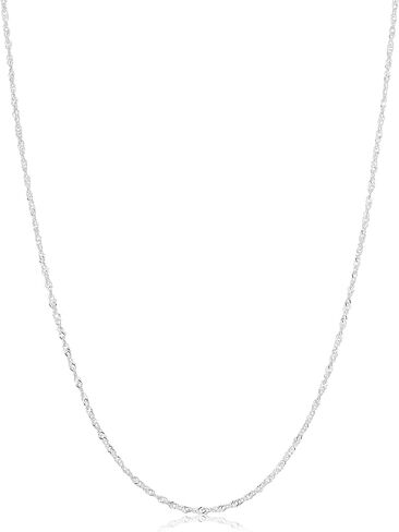 925 Sterling Silver 1.3 مم قلادة سلسلة سنغافورة للنساء (14 ، 16 ، 18 ، 20 ، 22 ، 24 ، 30 أو 36 بوصة) in Saudi Arabia