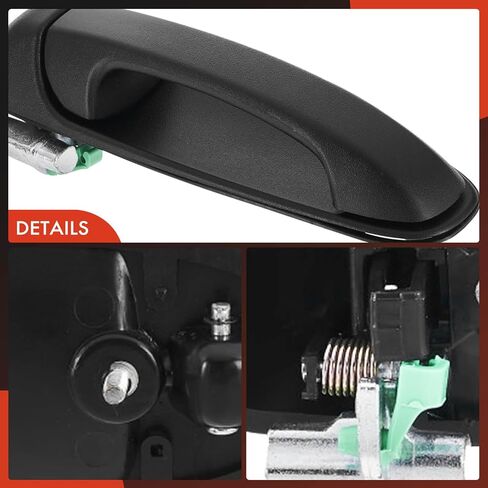 A-Premium Rear Right Passenger Side Exterior Door Handle Compatible with Jeep WJ Series Grand Cherokee 1999-2004, KJ Series Liberty 2002-2007, Textured Black, Replace# 55135838AC, 55135838AD in Saudi Arabia