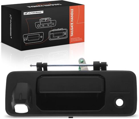 A-Premium Tailgate Liftgate Latch Handle - Compatible with Toyota Tundra 2014-2021, Tacoma 2016-2023 - Textured Black Handle w/Rear Camera Hole in Saudi Arabia