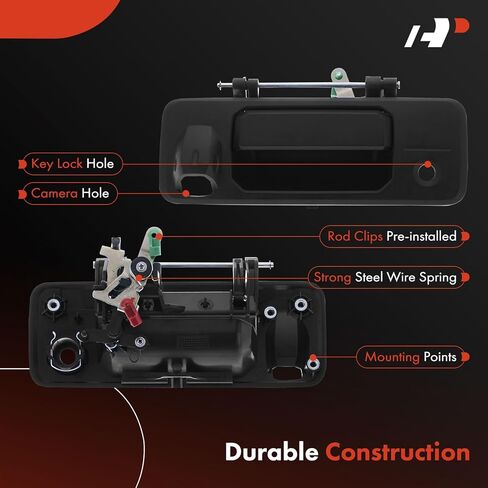 A-Premium Tailgate Liftgate Latch Handle - Compatible with Toyota Tundra 2014-2021, Tacoma 2016-2023 - Textured Black Handle w/Rear Camera Hole in Saudi Arabia