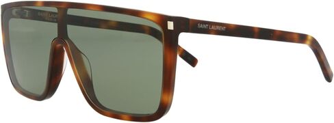 Saint Laurent Shield/Wrap Sunglasses Havana Havana Green Luxury Eyewear مصنوعة في إيطاليا أسيتات مصمم إطار للأزياء للرفاهية اليومية in Saudi Arabia