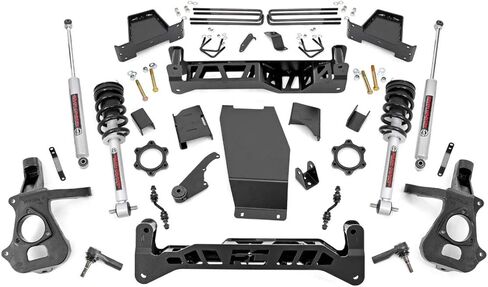 Rough Country 7" Lift Kit with N3 Loaded Struts/N3 Rear Shocks for Chevy Silverado & GMC Sierra 1500 (2014-2018 w/Stock Steel Cast Control Arms) in Saudi Arabia
