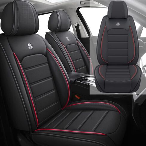 غطاء مقعد جلدي لـ Land Rover Range Rover Evoque 2012-2024 ، يغطي مقعد الملحقات الداخلية وسادة وسادة وسادة الوسائد المتوافقة (Black & Red ، 2pcs) in Kuwait