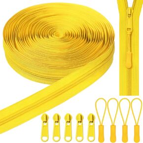 Juexica 10 Yards #5 White Nylon Coil Zippers with 30 Pieces Sliders 30 Zipper Pulls for Replacement Sewing DIY Sewing Tailor Craft Bag Garment Home Textile in Kuwait