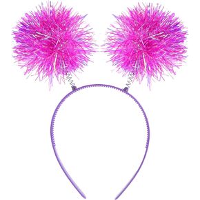 Molain Foil Strips Pom Pom Headband Glitter Tinsel Fashion Fluffy Ball Hair Loop for Cosplay Party Birthday Hair Accessories in Saudi Arabia