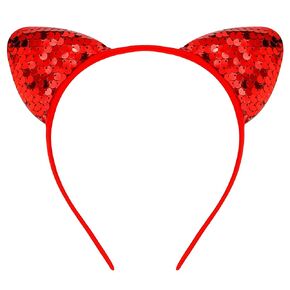 COCIDE Cat Ears Headbands for Women Sequin Hairband for Girls Taylor Party Decorations for Girls Kitty Favors Birthday for Gabby Halloween Hair Accessories Cosplay in Kuwait