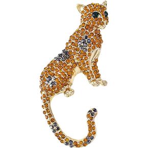 Leopard Brooches for Women Gold Animal Pins Rhinestone Cheetah Jewelry Jackets Coats Dress Fashion Accessories Gifts in Kuwait