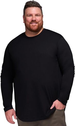 STRONGSIZE Men's Big and Tall Long Sleeve Shirts – Longer Length Long Sleeve Crewneck T-Shirt in Kuwait