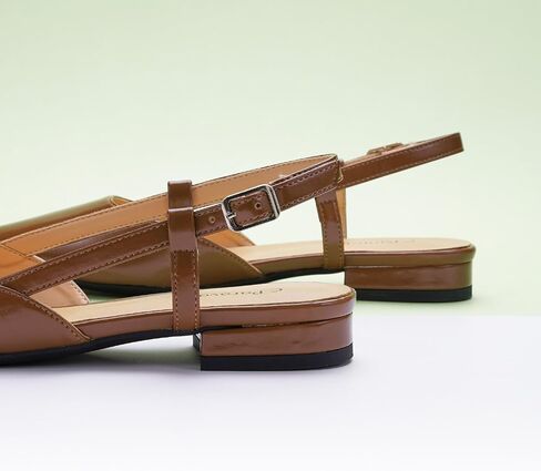 C.Paravano المرأة Slingback الشقق وأشار اصبع القدم Slingback الشقق للنساء Slingback الشقق للنساء Slingback الصنادل قابل للتعديل الكاحل حزام الأحذية in Kuwait