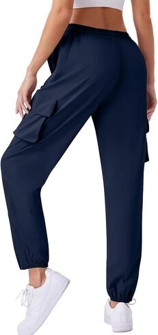 Hiking Pants Women Lightweight Quick Dry Cargo Pants High Waist Outdoor Travel Athletic Jogger Sweatpants with 4 Pocket in Kuwait