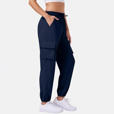 Hiking Pants Women Lightweight Quick Dry Cargo Pants High Waist Outdoor Travel Athletic Jogger Sweatpants with 4 Pocket in Kuwait