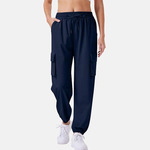 Hiking Pants Women Lightweight Quick Dry Cargo Pants High Waist Outdoor Travel Athletic Jogger Sweatpants with 4 Pocket in Kuwait
