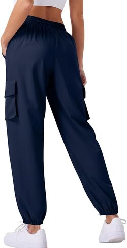 Hiking Pants Women Lightweight Quick Dry Cargo Pants High Waist Outdoor Travel Athletic Jogger Sweatpants with 4 Pocket in Kuwait