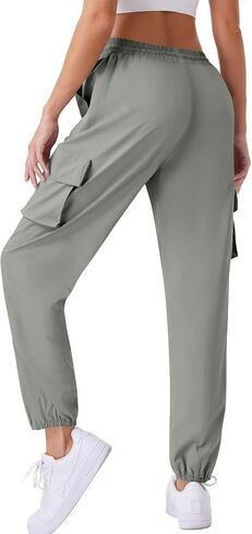Hiking Pants Women Lightweight Quick Dry Cargo Pants High Waist Outdoor Travel Athletic Jogger Sweatpants with 4 Pocket in Kuwait