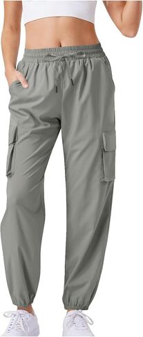 Hiking Pants Women Lightweight Quick Dry Cargo Pants High Waist Outdoor Travel Athletic Jogger Sweatpants with 4 Pocket in Kuwait