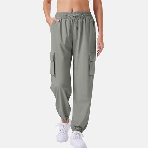 Hiking Pants Women Lightweight Quick Dry Cargo Pants High Waist Outdoor Travel Athletic Jogger Sweatpants with 4 Pocket in Kuwait