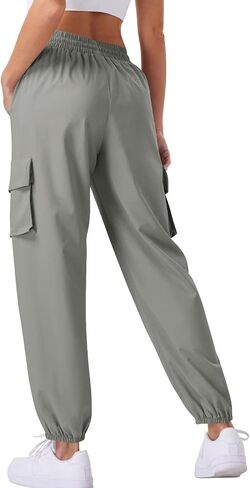 Hiking Pants Women Lightweight Quick Dry Cargo Pants High Waist Outdoor Travel Athletic Jogger Sweatpants with 4 Pocket in Kuwait