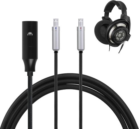 okcsc HD800s Headphone Cable, for Sennheiser Earbuds, PVC Nyllon Braided Wire Conductor OFC Cable, for Sennheiser Dharma HD800s HD820 HD800 D1000 4.4mm Plug 6.56FT in Saudi Arabia
