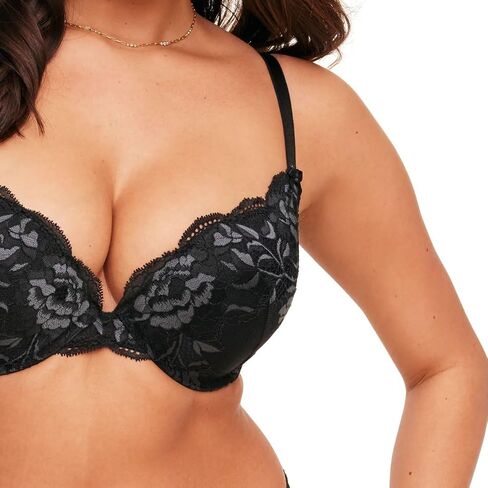 Adore Me Jaya Plunge Push Up Bra - 30A -38DD underwire bra for Women مع أكواب الدانتيل والأشرطة القابلة للتحويل والقابلة للتعديل in Kuwait