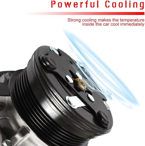 Cciyu AC ضاغط مع القابض من أجل Ford Freestyle خمسمائة لـ M-Ercury Montego 3.0L 2005 2006-2007 يحل محل مكيف الهواء A/C يستبدل 6 أخاديد in Saudi Arabia