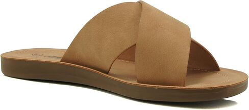 Soda Shoes Women Sandals Crisscross Band Strap Casual Slides in Saudi Arabia