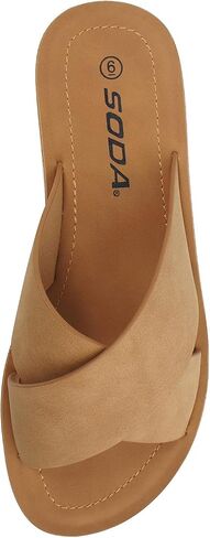 Soda Shoes Women Sandals Crisscross Band Strap Casual Slides in Saudi Arabia