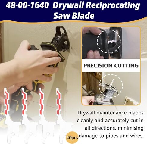 48-00-1640 for Milwaukee Drywall Reciprocating Saw Blade - Blunt Point Design 4 Pcs Set, Perfect for Drywall Access Premium Sawzall Blades for Milwaukee Drywall Cutting and More in Saudi Arabia
