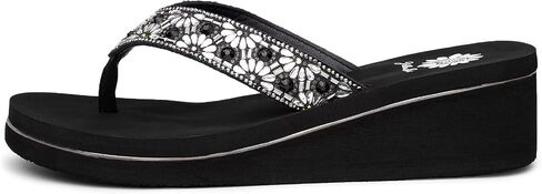 Yellow Box Women's Savira Wedge Sandal, Round Toe, 2 Inch Heel, 0.75 Inch Platform, Comfortable Flip-Flop in Saudi Arabia