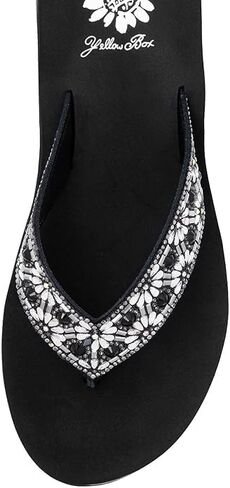 Yellow Box Women's Savira Wedge Sandal, Round Toe, 2 Inch Heel, 0.75 Inch Platform, Comfortable Flip-Flop in Saudi Arabia