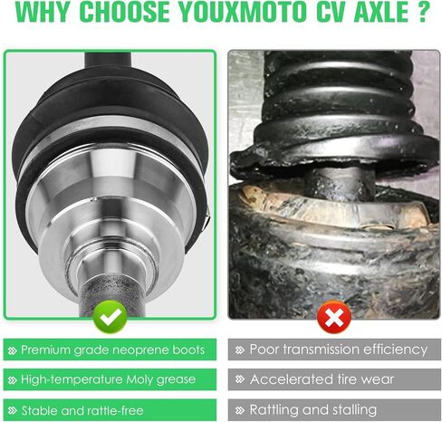 youxmoto الخلفية اليسرى/اليمين محور المحور والعجلة مجموعة مناسبة للقطط القطب الشمالي 400 2002-2004 ؛ Arctic Cat 500 4x4 (Auto TBX) 2003 2004 ، 4340 chromoly Stee CV Axle Drive Shaft in Saudi Arabia