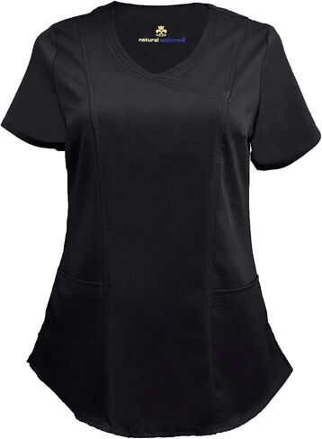 Natural Uniforms Women's Ultra Soft Modern Fit Mock Wrap Work Uniform Top and Pant Set 8201-9200 in Saudi Arabia