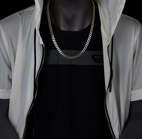 Coolsteelandbeyond Steel Curb Chain Miami Cuban Necklace ، اثنين من النغمة ، ساتان مصقول ، للرجل ، عرض 8 ملم in Saudi Arabia