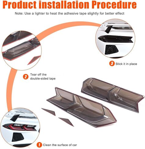 Toycidfg Car Car Tail Light Till Trim Trim Trim متوافق مع شيفروليه Corvette C8 Z06 2020 2021 2022 2023 2024 2025 ، المصباح الخلفي مدخن التغطية الخارجي التزيين in Saudi Arabia
