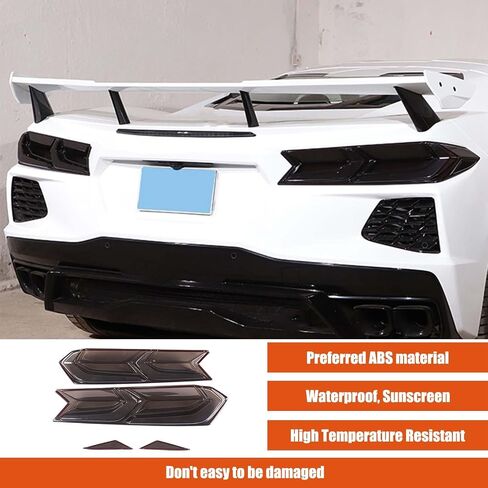 Toycidfg Car Car Tail Light Till Trim Trim Trim متوافق مع شيفروليه Corvette C8 Z06 2020 2021 2022 2023 2024 2025 ، المصباح الخلفي مدخن التغطية الخارجي التزيين in Saudi Arabia