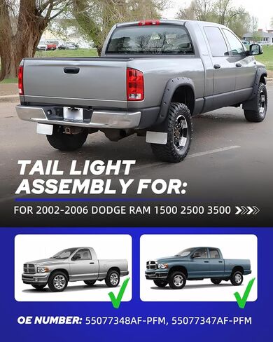 AUTOONE Upgraded For Dodge RAM Tail Lights Assembly, Tail Lamp Assembly Fit for 2002-2006 Dodge RAM Pickup Rear Factory OEM Driver & Passenger Side, Without Bulbs in Kuwait