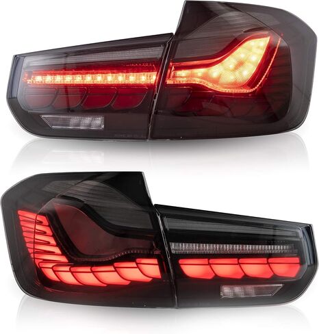VLAND OLED TAIL LITGLESS ANDREWBLY FOR BMW M3 / 3 Series F30 F35 F80 SEDAN 6th Gen 2012-2018 ، مصباح خلفي مطور مع Dragon Scales DRL ، Smoked in Kuwait