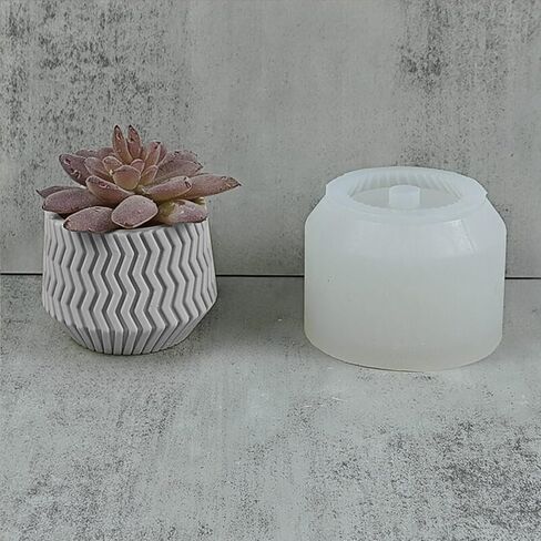 Dried Flowers Vase Concrete Flower Pot Silicone Mold Succulent Plants Cement Plaster Clay Mold Candle Jar/Pen Container/Makeup Brush Storage Mould in Kuwait