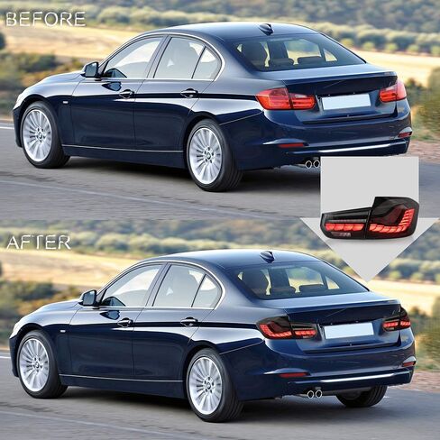 VLAND OLED TAIL LITGLESS ANDREWBLY FOR BMW M3 / 3 Series F30 F35 F80 SEDAN 6th Gen 2012-2018 ، مصباح خلفي مطور مع Dragon Scales DRL ، Smoked in Kuwait