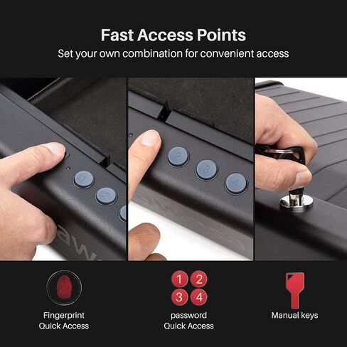 awesafe Gun Safe, Updated Biometric Gun Safe for Pistols, Quick Access Pistol Safe Fingerprint Handgun Safe with Keys and Keypad, Beside Gun Lock Box for Home (Keypad Only) in Saudi Arabia
