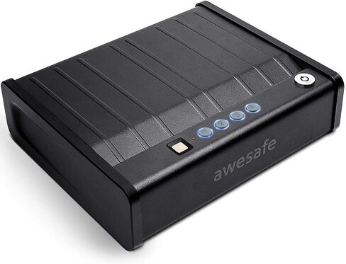 awesafe Gun Safe, Updated Biometric Gun Safe for Pistols, Quick Access Pistol Safe Fingerprint Handgun Safe with Keys and Keypad, Beside Gun Lock Box for Home (Keypad Only) in Saudi Arabia