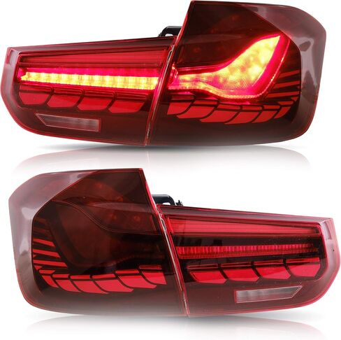 VLAND OLED TAIL LITGLESS ANDREWBLY FOR BMW M3 / 3 Series F30 F35 F80 SEDAN 6th Gen 2012-2018 ، مصباح خلفي مطور مع Dragon Scales DRL ، Smoked in Kuwait