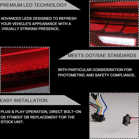 VLAND OLED TAIL LITGLESS ANDREWBLY FOR BMW M3 / 3 Series F30 F35 F80 SEDAN 6th Gen 2012-2018 ، مصباح خلفي مطور مع Dragon Scales DRL ، Smoked in Kuwait